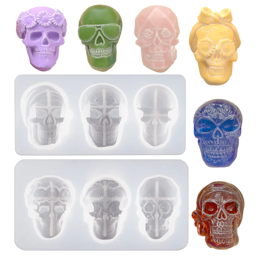 

DIY Crystal Epoxy Silicone Mold Skeleton Pendant Keychain Hanging Jewelry Mirror Silicone Mold For Resin Making Craft Decoration