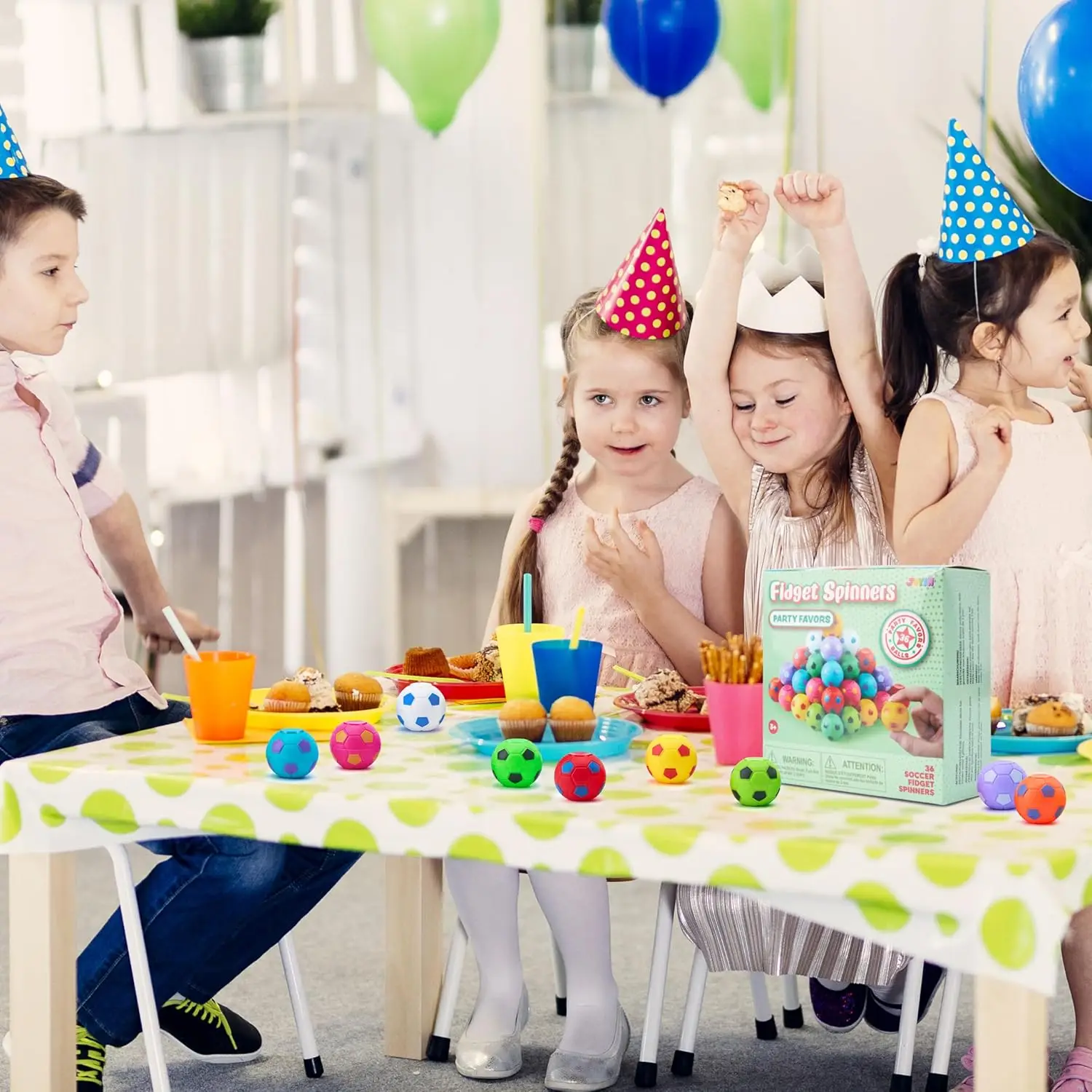 JOYFY 36 حزمة كرة القدم تململ المغازل حفلة كرة القدم تفضل ألعاب متململة السائبة جودي حقيبة المواد للأطفال حفلة عيد الميلاد عيد الميلاد #5