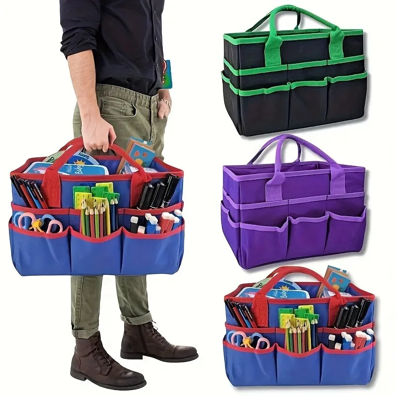 1pcs Multipocket Storage Bag Large Capacity Craft Sewing Organizer Portable Foldable Handbag Fashionable handbags