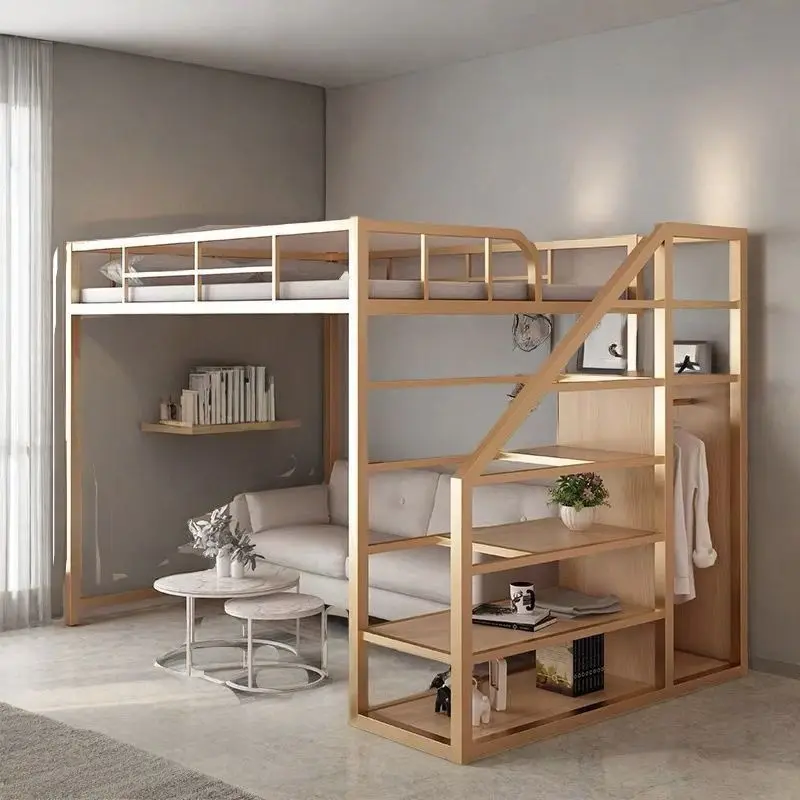 Wrought iron raised beds, single lower floors, upper duplex small units, space-saving multifunctional lofts, multifunctional
