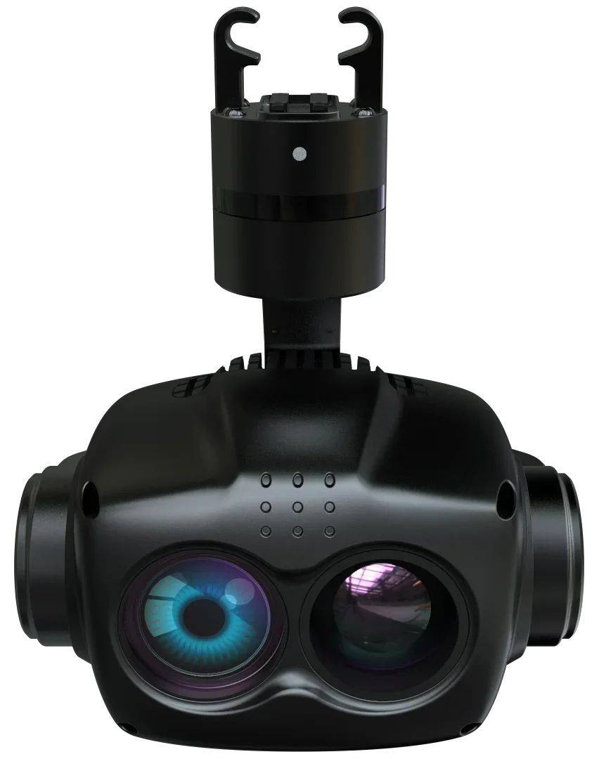 كاميرا حرارية ذات مستشعر مزدوج 10X تكبير بصري لقياس درجة الحرارة Micro Gimbal U-AV