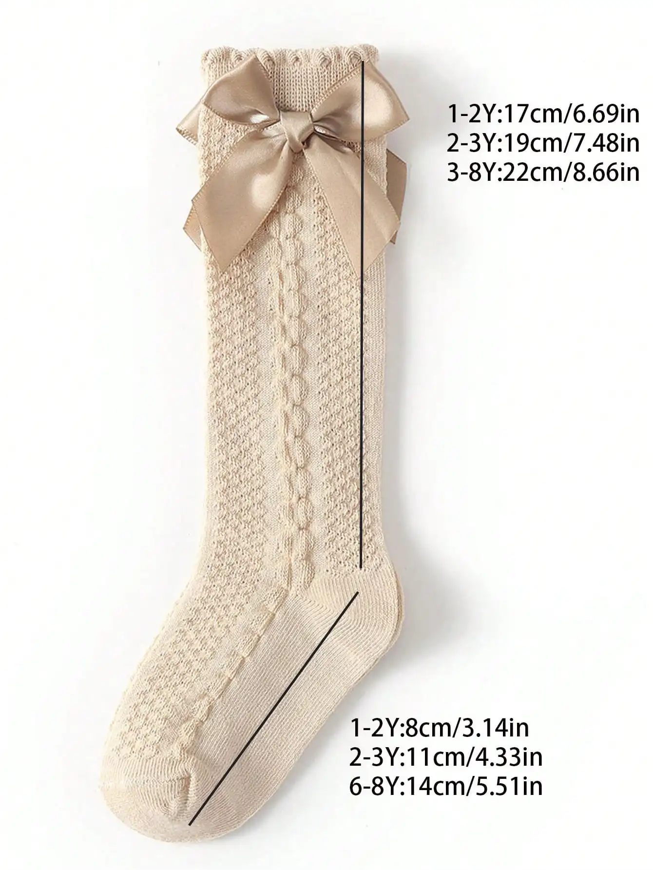 1 pair of women's butterfly bow multi colored decorative lace mid tube socks suitable for daily wear