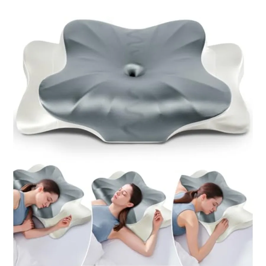 

Cervical Pillow for Neck and Shoulder Pain Relief, Cooling Contour Memory Foam Pillow, Dual-Height Ergonomic Neck Support Pillo