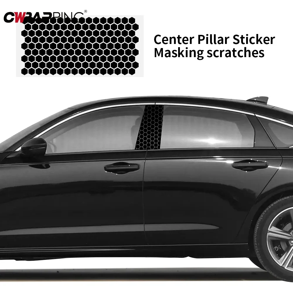 

Автомобильная клейкая виниловая пленка сотовая B-стойка виниловая наклейка DIY водостойкая центральная колонна украшение Декор универсальные автомобильные аксессуары