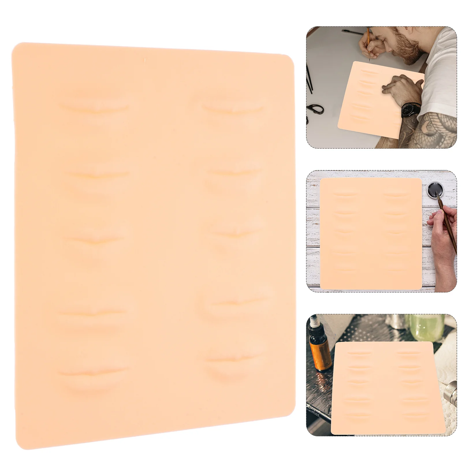 

Silicone Microblading Practice Skin 3D Fake Sheets for Eyebrow and Eyeliner Tattoo Training Use with Hand Tool Rotary Machine