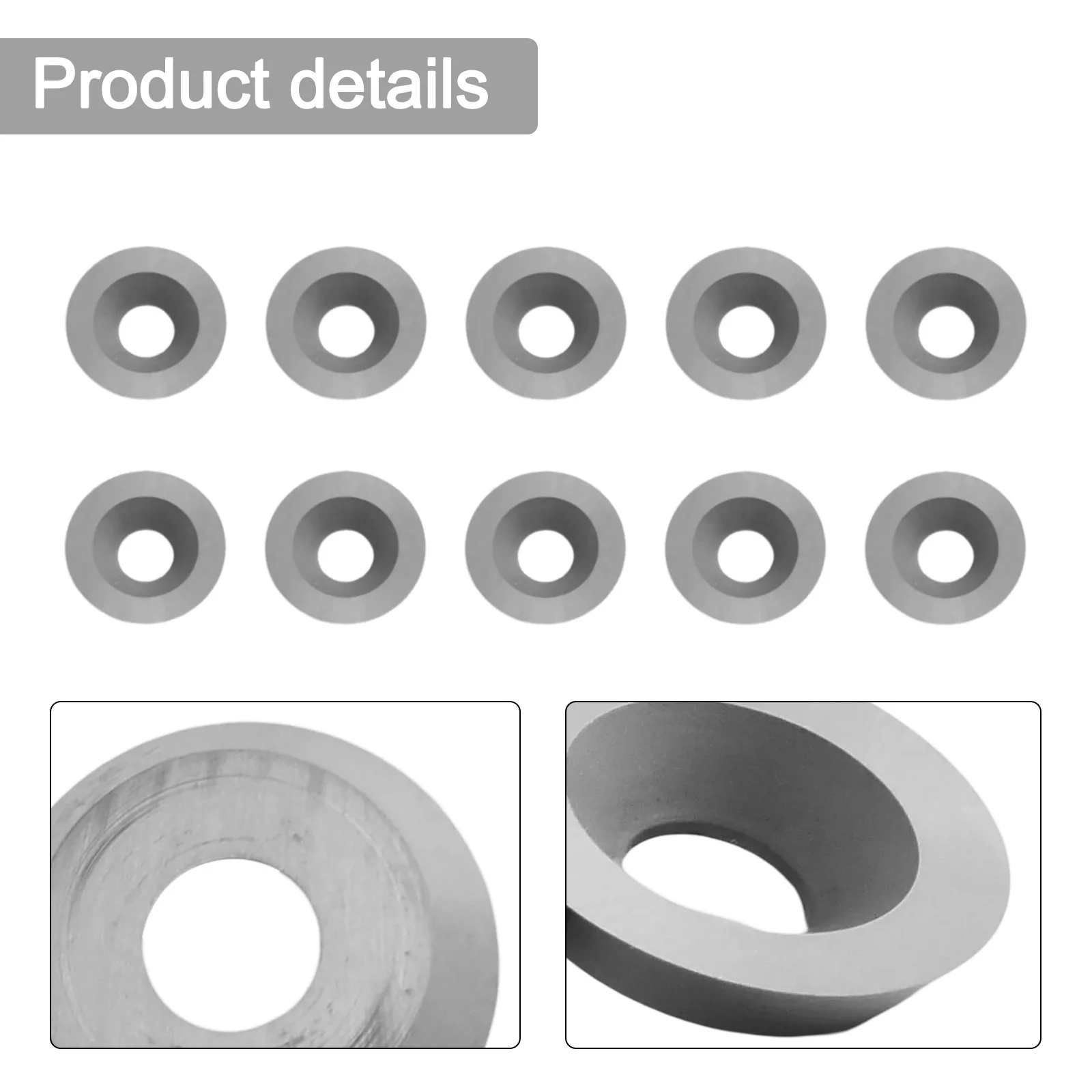 

10 упаковок 16 мм круглых твердосплавных лезвий для токарного станка, деревообработки, токарной отделки, встраиваемых инструментов, изготовления и металлообработки с ЧПУ