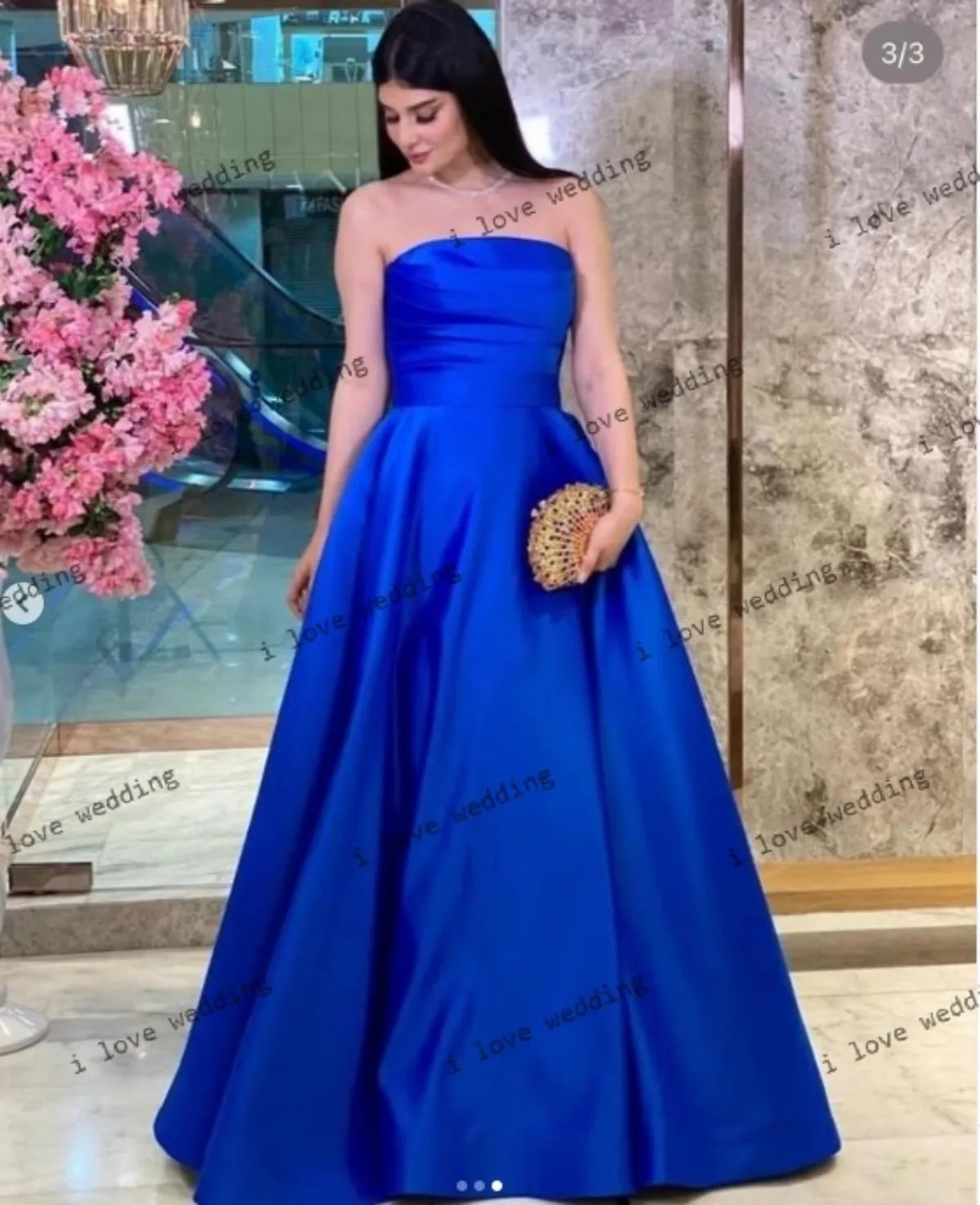 이브닝 드레스 2025 클라인 웨딩 파티 드레스 여성용 Strapless Satin Ruched a 라인 댄스 파티 드레스 민소매 우아한 맞춤형