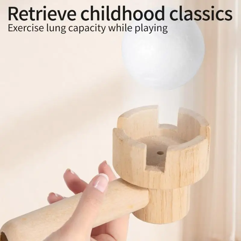 CORB Wooden Blowing Ball Toy For Kids Educational Party Game With Floating Tube Design