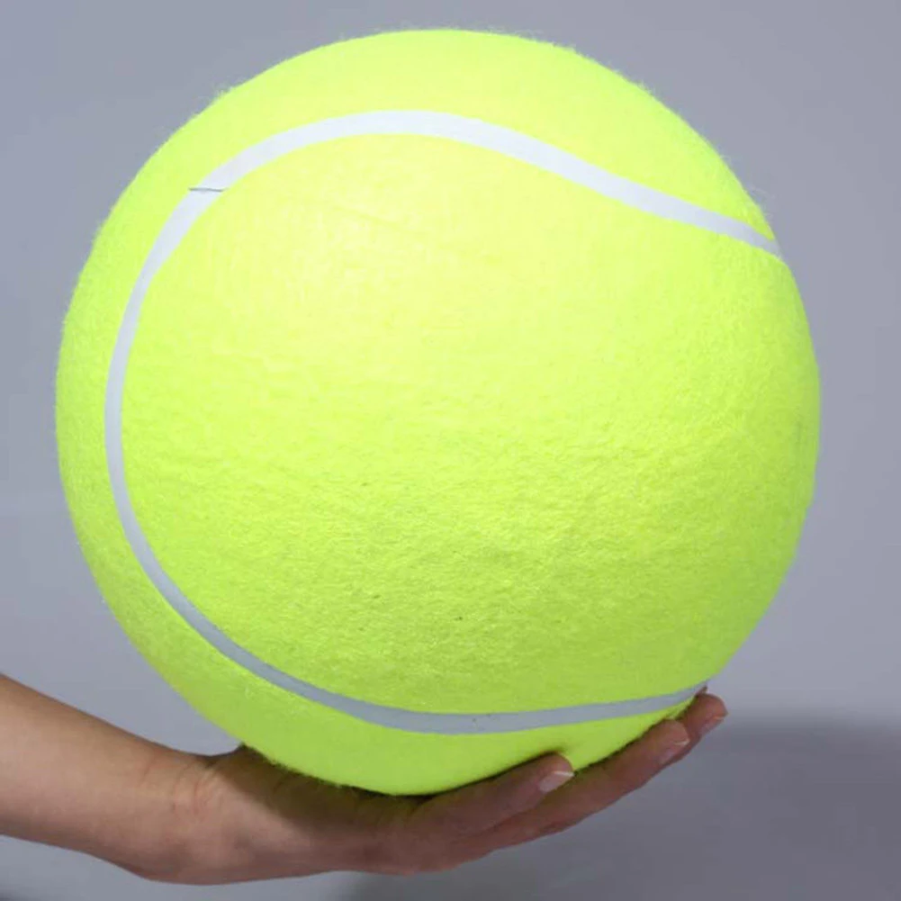 Bola Tenis Anjing 9.5 Inci Mainan Hewan Peliharaan Raksasa Bola Tenis Tiup Besar Mainan Kunyah Anjing Bola Tenis Raksasa Mainan Interaktif Anjing Peliharaan