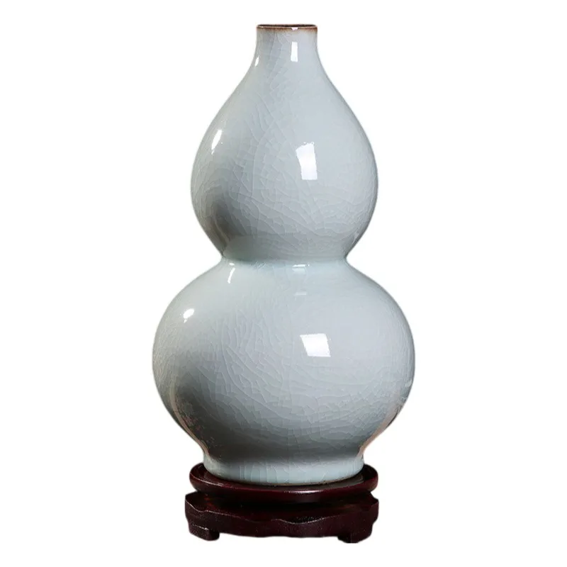 Jingdezhen white crack glaze ice crack glaze ceramics decorative vase antique new Chinese handicrafts living room home ornament