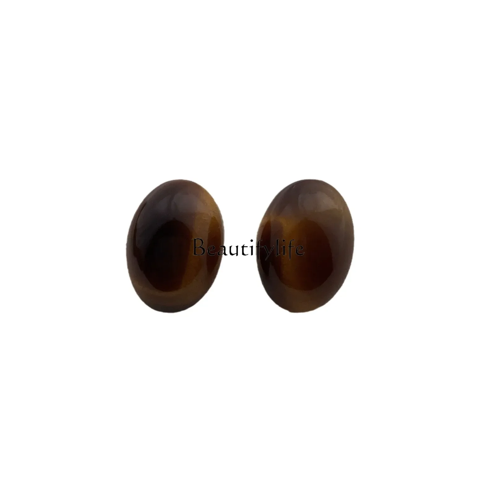 

Retro French niche natural tiger's eye stone high-end simple design stud earrings