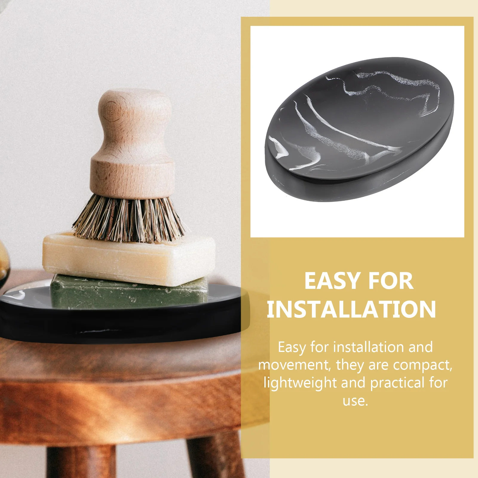 

Marble Pattern Holder Resin Storage Box Bathroom Dish Household Holder Hotel Tray Lightweight Compact Practical Soap Case