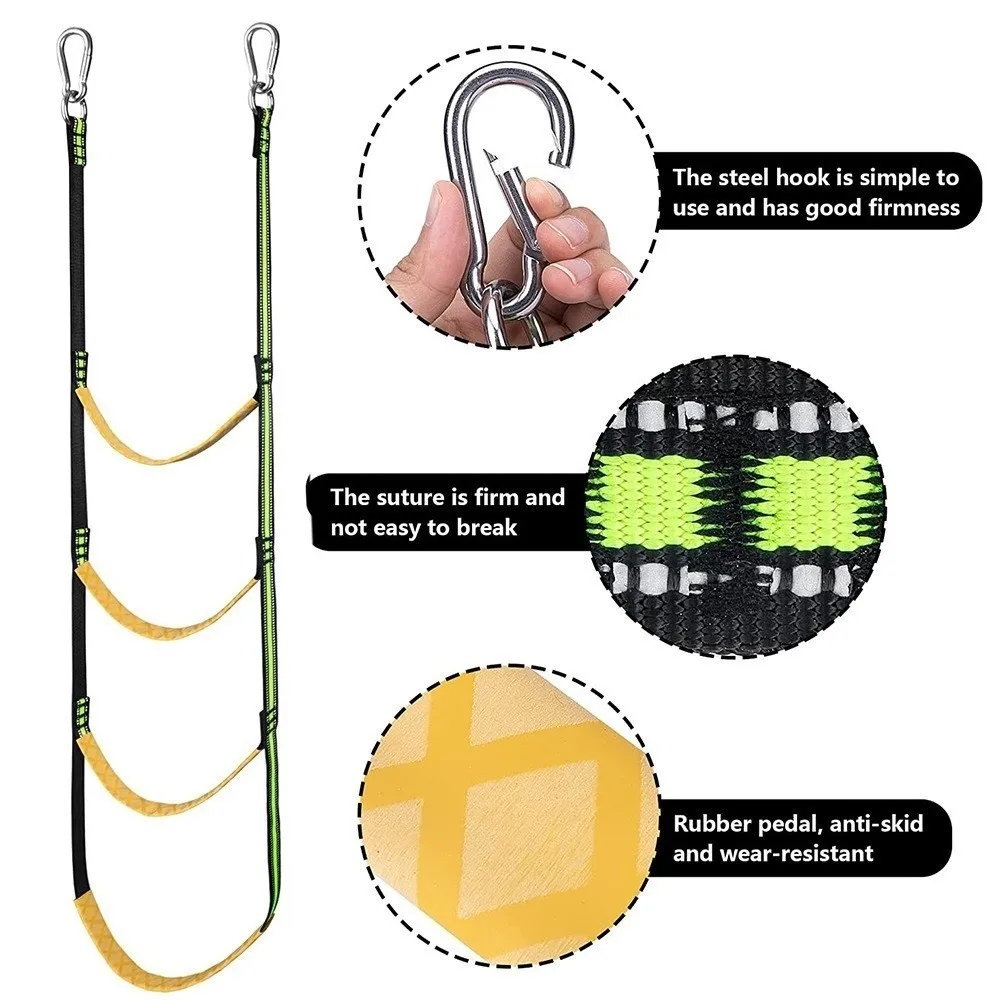 3/4/5 Step Boat Rope Ladder Nylon Heavy Duty Yacht Boat Side Hanging Ladder Portable Durable Boarding Rope Ladder