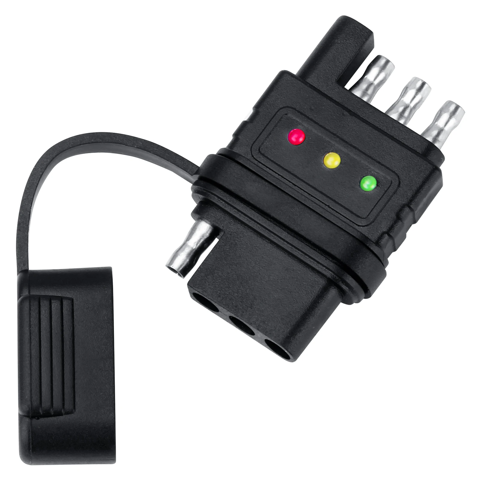 Dual Head 4/5 Pin Trailer Tester 4/5 Way Flat Trailer Light Wiring Tester with Indicator Lights for Turn Signal Tail Light Test