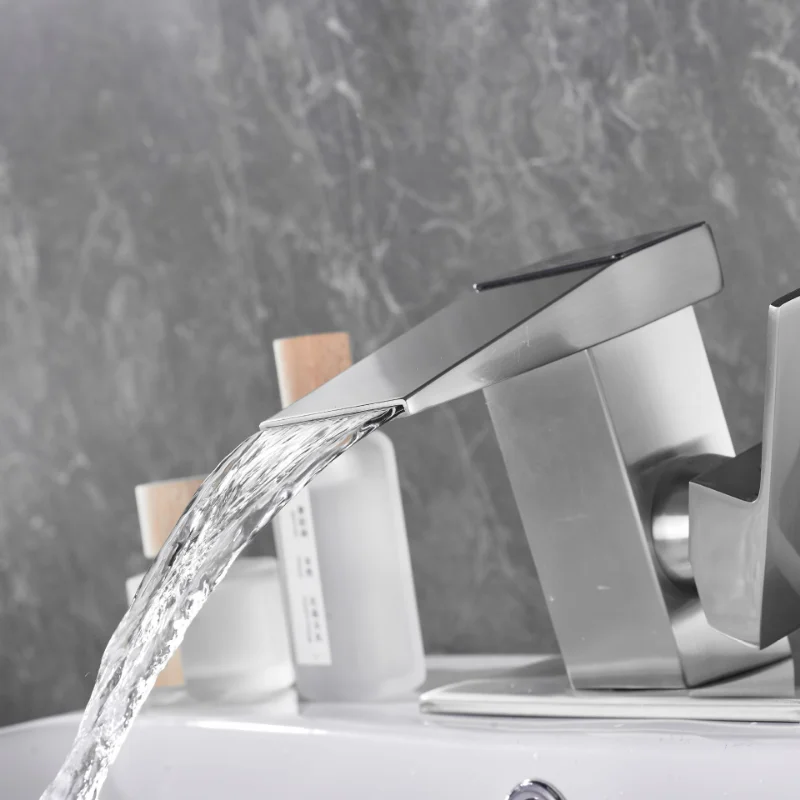 Luxury High Tech Digital Display Faucet ℉℃ Bathroom Basin Temperature Sensor Faucet Kitchen Sink Mixer Tap Vanity Waterfall Tap