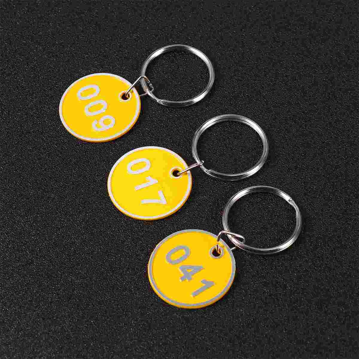 50 Pcs Storage Tags Key Ring Labels Luggage ID License Plate Metal Number Plates