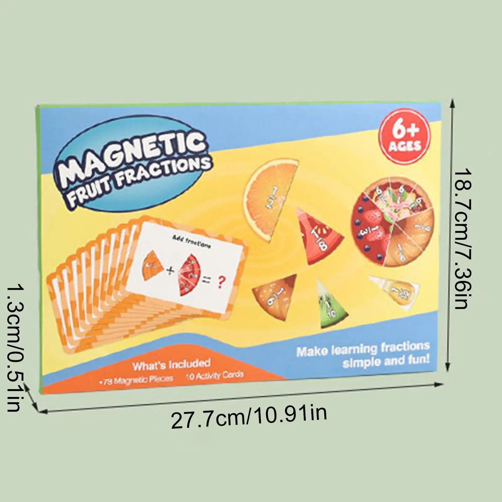 Montessori Fraction Learning Math Toy Magnetic Arithmetic Teaching Aids Wooden Book Educational Toys for Children Christmas Gift