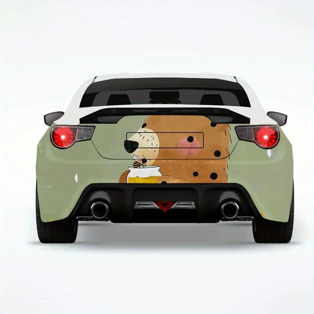 

Автомобильная наклейка Bear & Bee Sweet Moment, виниловая наклейка на заднюю часть автомобиля, водонепроницаемые самоклеящиеся виниловые наклейки для хвоста и бампера автомобиля,