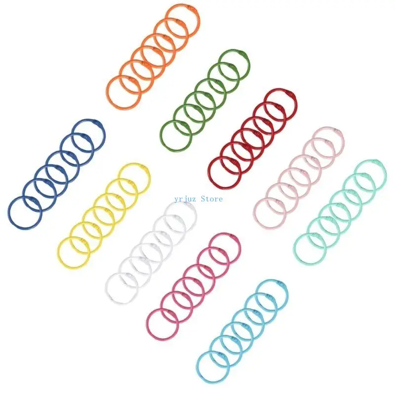 583d 60x/세트 30mm/45mm 오픈 카드 반지 키 체인 키 링 느슨한 잎 바인더 링