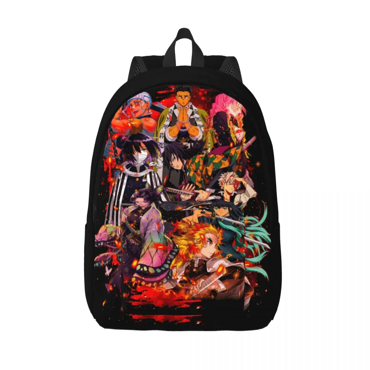 Mochila de Anime Demon Slayer para hombre y mujer, morral de Manga para estudiantes de secundaria y secundaria, mochila de día para senderismo