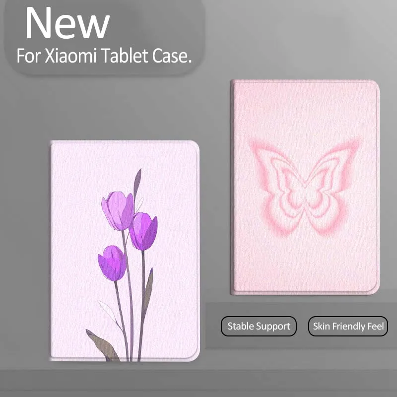 

Pink Butterfly Cartoon Pattern Tablet Case For Xiaomi Redmi Mini Pad SE K 2 4 5 6 7 8 2023 2025 11 8.8 11.2 10.1 Pro Gift
