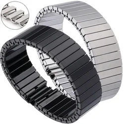 Elastic Stretch Strap 14mm 16mm 18mm 20mm 22mm Stainless Steel Watch Band Metal Bracelet Expansion Wristband Replacement Belt