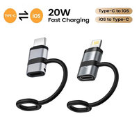 PD20W Fast Charging USB C Female to Lightning Male Adapter Lightning Female to Type C Male Adapter Converter ios and Android