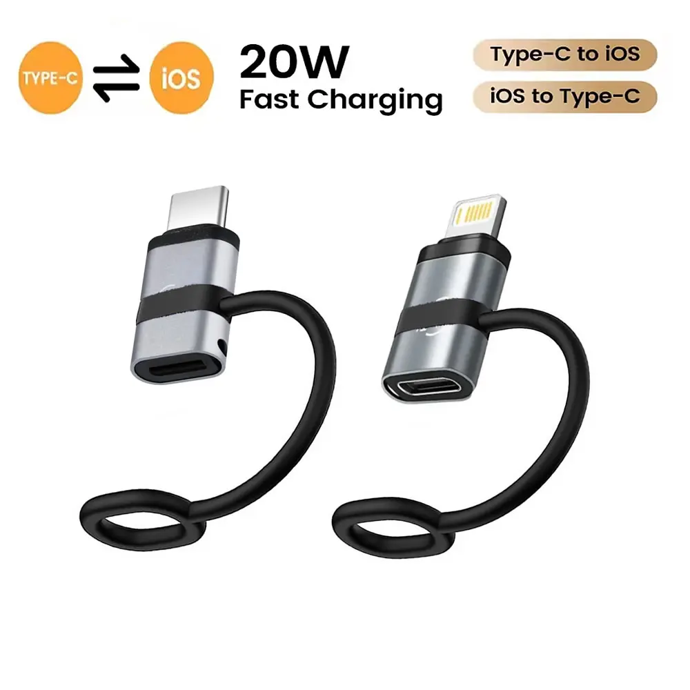 PD20W Fast Charging USB C Female to Lightning Male Adapter Lightning Female to Type C Male Adapter Converter ios and Android