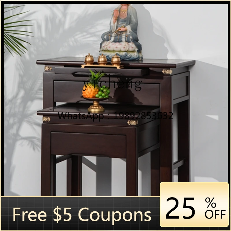 

RWJ Solid Wood for God of Fortune Guanyin Buddha Niche Altar Altar Cabinet Incense Burner Table Buddha Table Buddha Cabinet