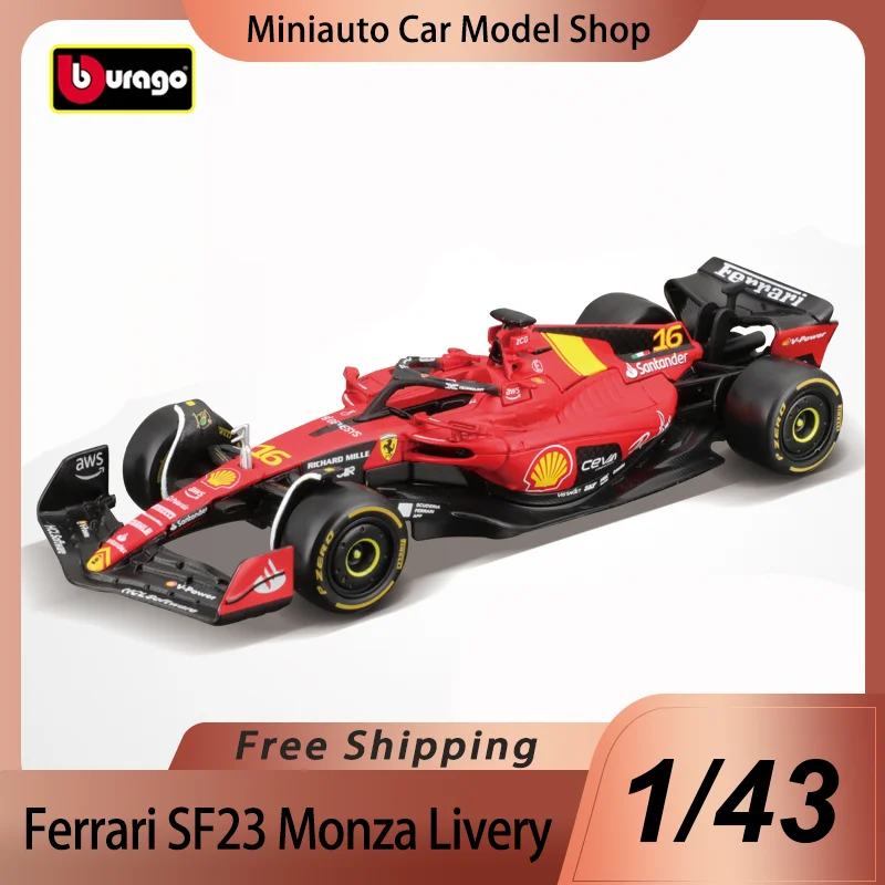 

Новый продукт в наличии Bburago F1 1:43 Ferrari Sf-23 Monza Livery версия из сплава, миниатюрная литая под давлением модель, итальянский Гран-при, автомобильная игрушка