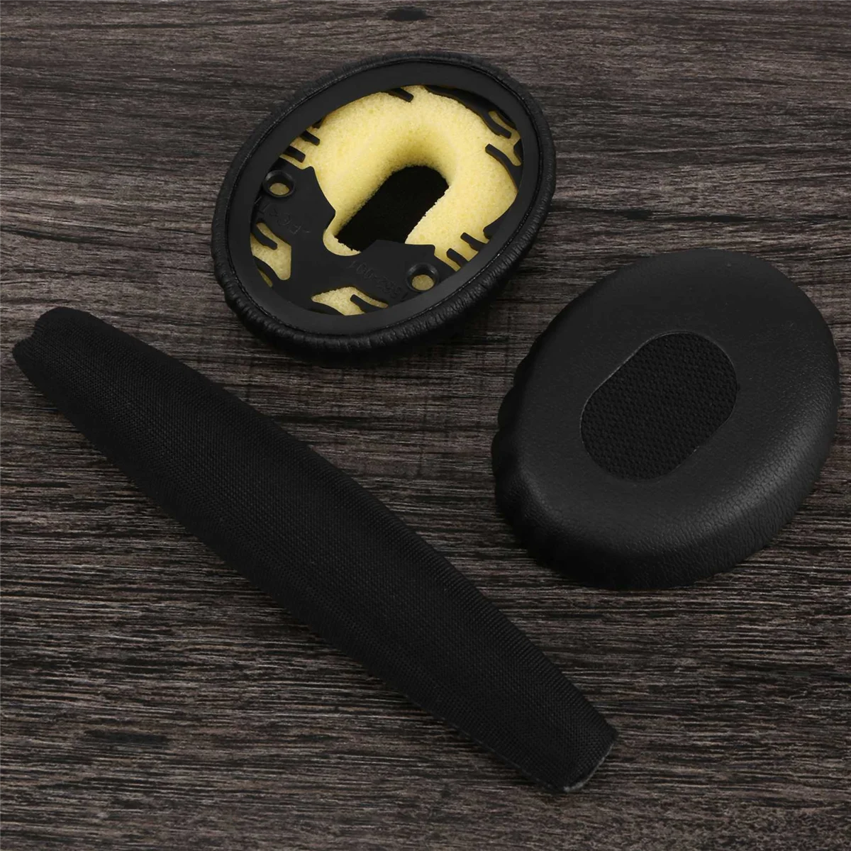 RISEN Un par de almohadillas negras con almohadilla para la cabeza para auriculares Bose QC3 Quiet Comfort 3