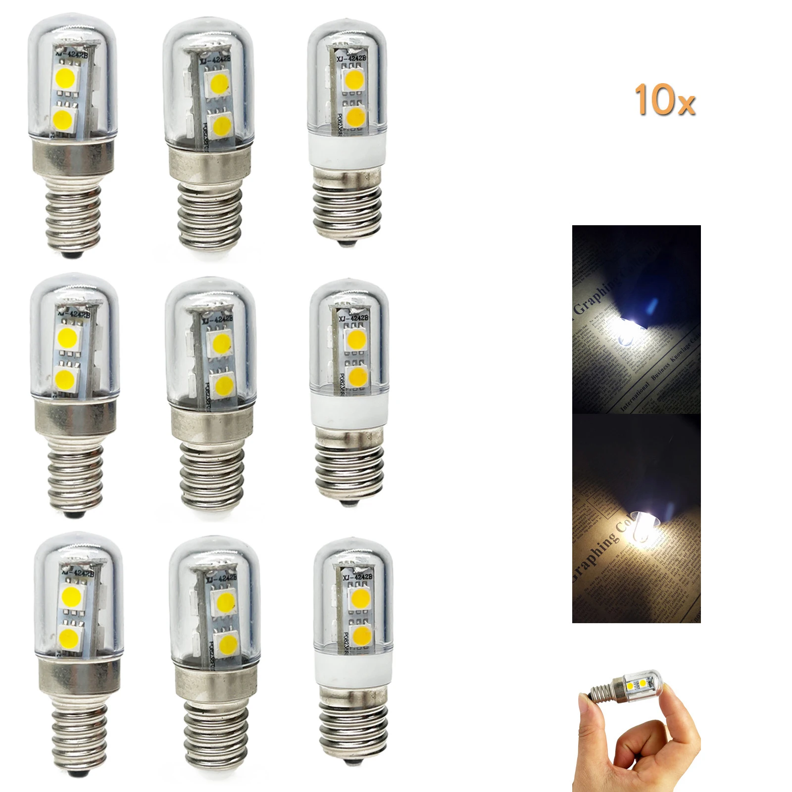 

10X Led Corn Light Bulb 220V Mini E14 5050 Smd E12 E17 Fridge Led Lamps For Refrigerator Range Hood Lighting Home Decor Energy