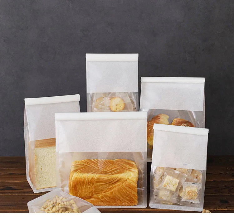 4 Größen 10–50 Stück Toastbeutel, Verpackungsbeutel, selbstdichtender Brotbeutel, Draht, gerollter Rand, Backen, transparenter Keks-Kuchenbeutel, versiegelter Tee – Detail 11
