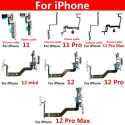 New Mute and Volume Power Buttons key Switch On Off  Flex Cable For Iphone 11 12 Pro Max 12 mini Replacement Parts