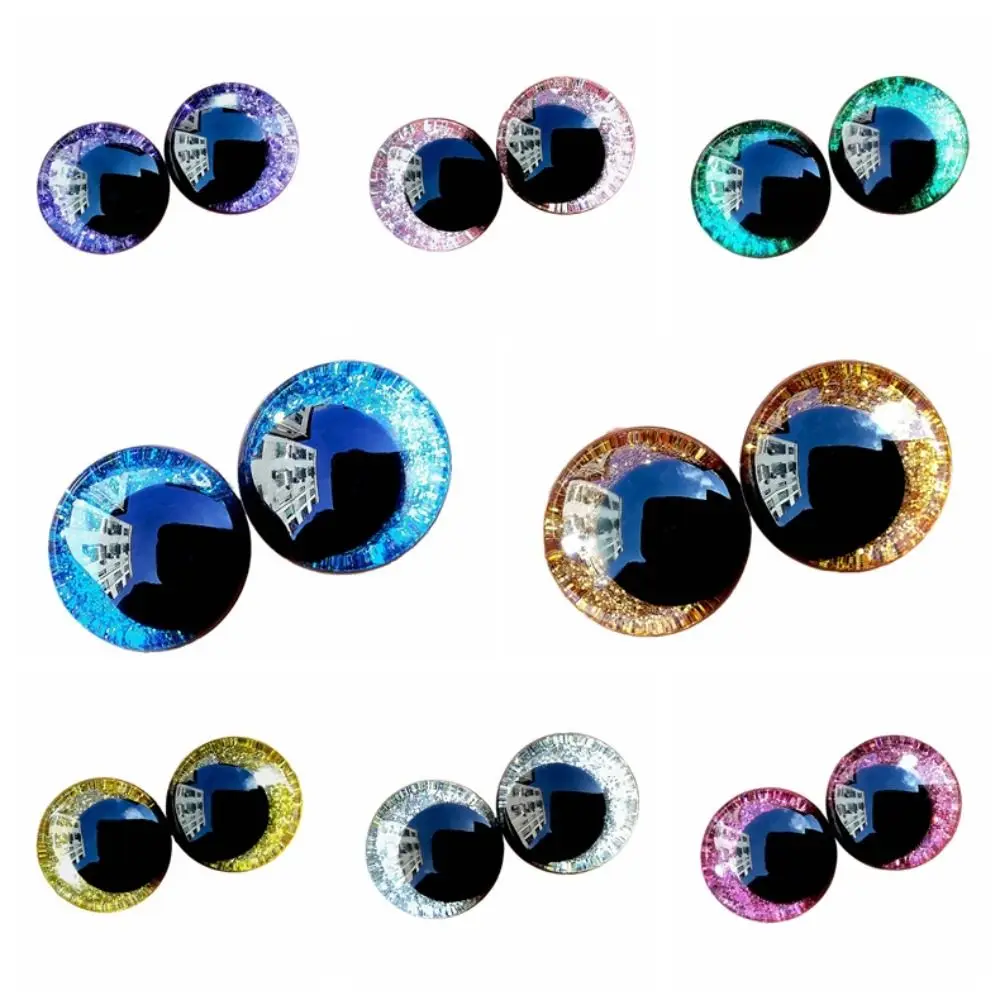 

10PCS/LOT Cartoon Toy Glitter Safety Eyes Washer Glitter Comical Round Glitter Toy Eyes 10-25mm Doll Part Dolls Pupil Eyes