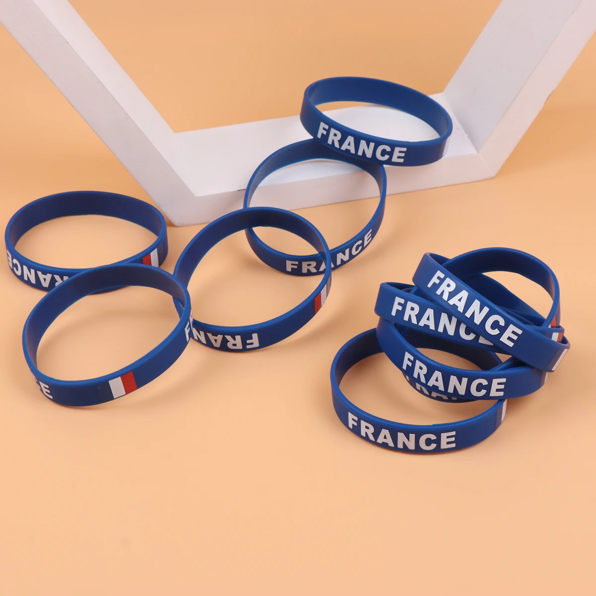 

10 pcs Silicone Wristbands Sport Bracelets Country Flag Print Soft Comfortable For Racing International Unisex One Size Fits
