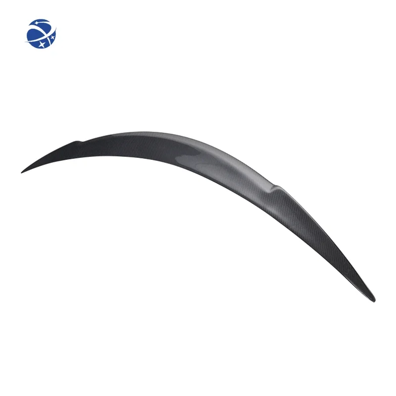 yyhc Black Carbon Fiber  Rear Trunk Spoiler Tail Wing Lip R Style Fit for Model S 2014+  car accessories Model S Rear Spoi