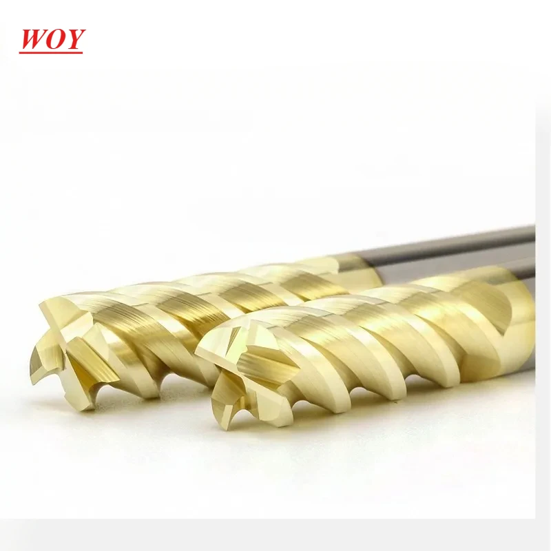 

WOY HRC68 4-Flute Tungsten steel Carbide Milling Cutter Tools CNC Mechanical End Platinum For Stainless Steel End Mills Tool