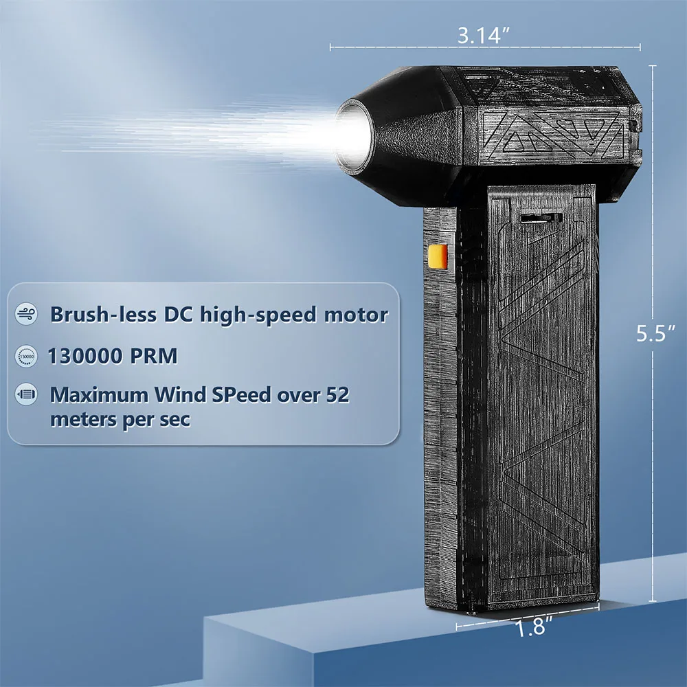 Imagem -03 - Mini Turbo Jet Fan Brushless Motor Blower Poderoso Duto de Alta Velocidade Turbo Blower Violento 130.000 Rpm