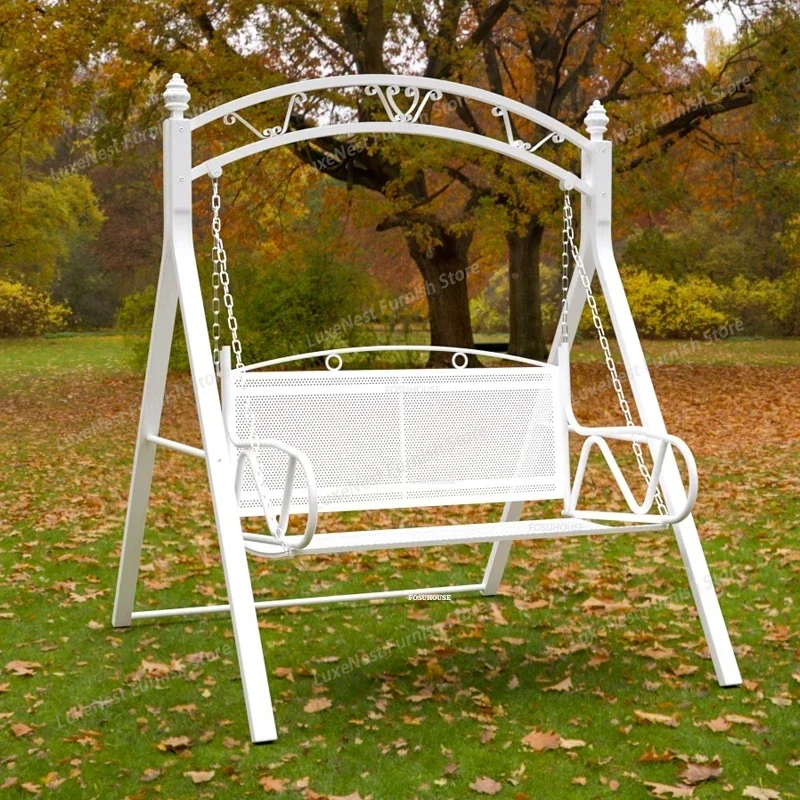 

Садовые качели для патио, европейская уличная мебель, дизайнерское кресло-качалка для балкона, домашнее кресло-качалка из кованого железа N