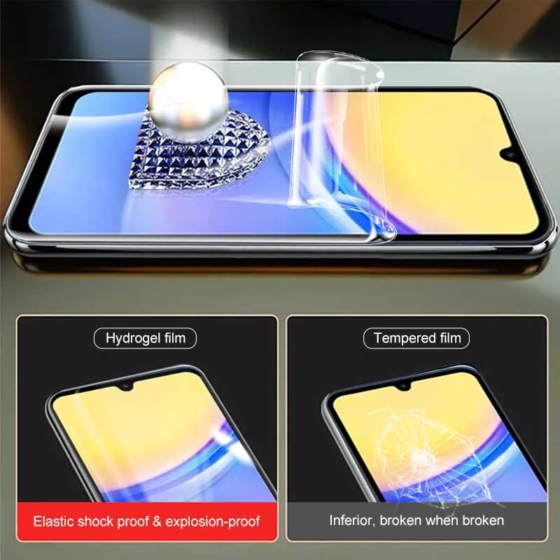 Filme dianteiro e traseiro do hidrogel para a galáxia de Samsung, película protetora da câmera, A55, A35, A25, A15, 5G, A15, A15A, 4G, 5G