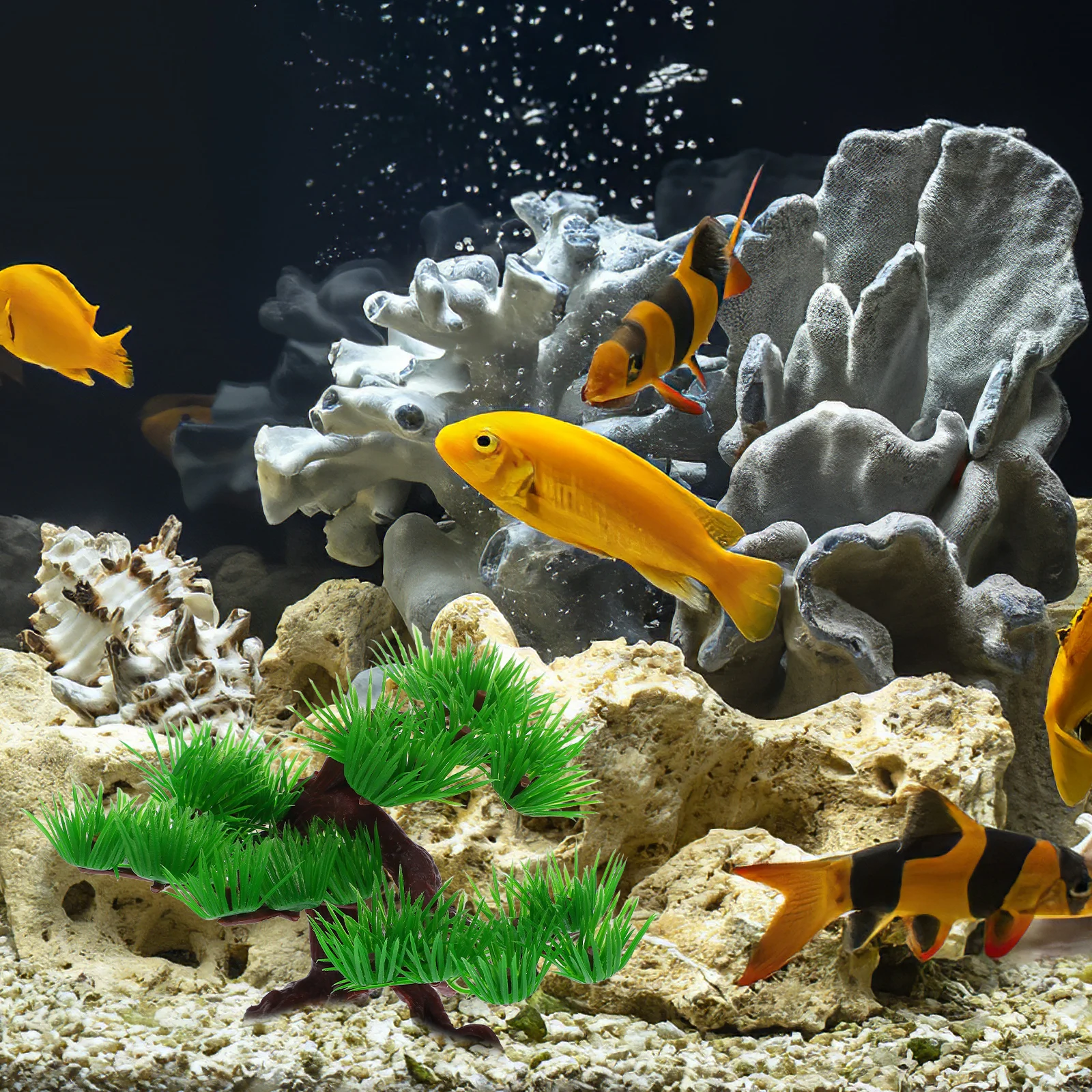 

Small Artificial Pine Tree Aquarium Bonsai Ornament Fish Tank Rockery Decoration Aquarium Landscape Accessories Safe Fish