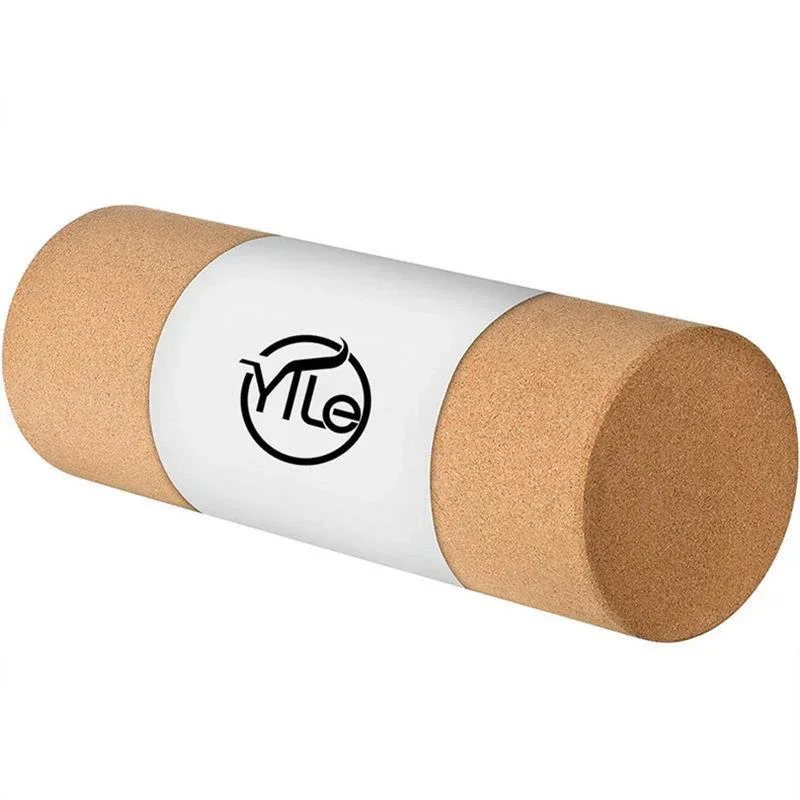 10x30cm Solid Massage Column Natural Cork Yoga Roller High Density Fine Particle Wood Color Fitness Brick For Dance Assistance