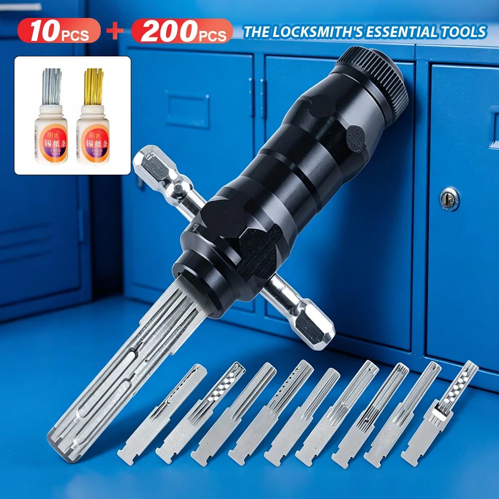 

Locksmith Essential Tool Kit Extreme Storm Style Lock Pick Tool Durable Locksmith Training Tools with Replacement Blades