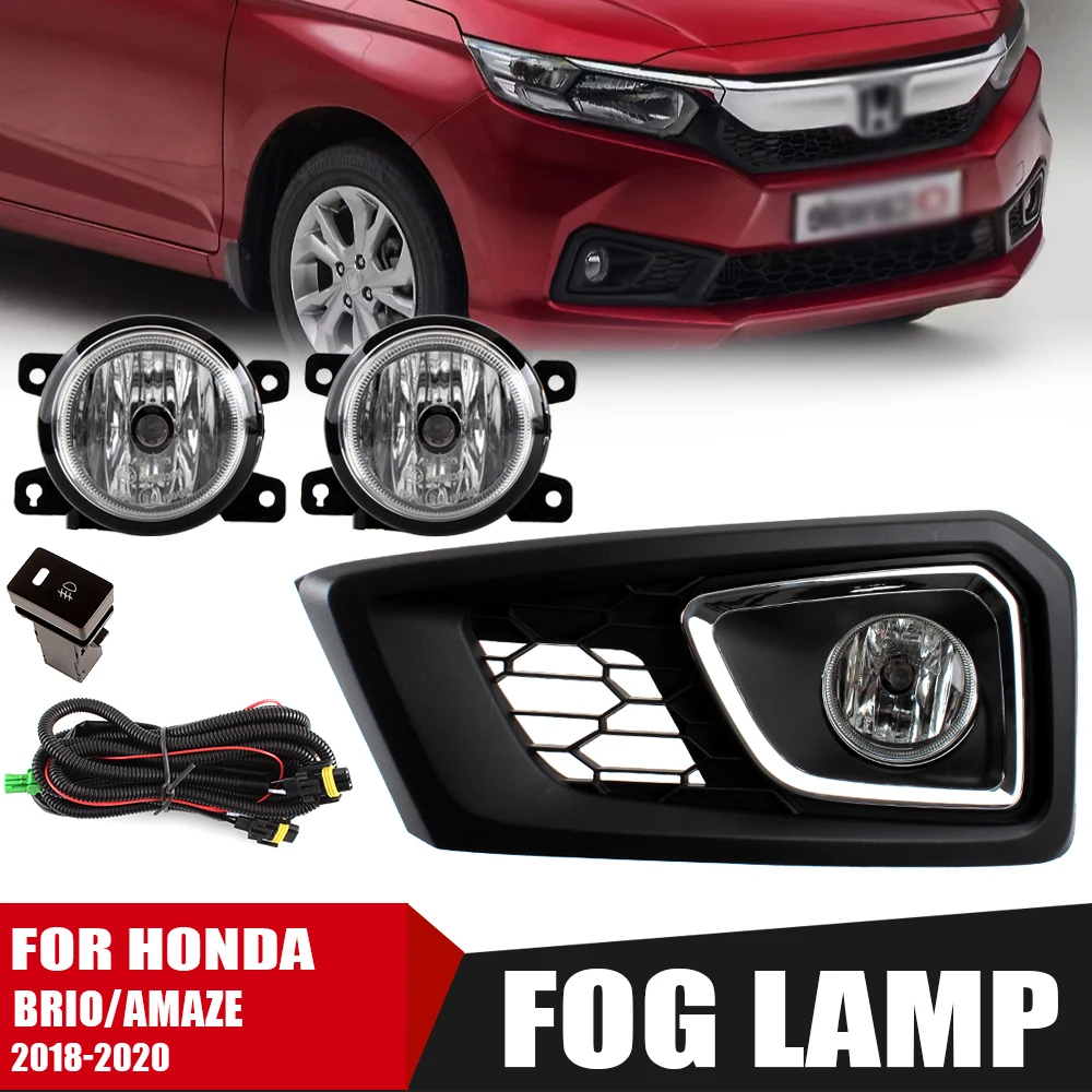 

Комплект для модернизации передних противотуманных фар DLAA для HONDA BRIO Amaze 2018 2019 2020: Дополнительный комплект противотуманных фар, переключатель + проводка
