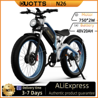 DUOTTS N26 Electric Bicycle 750W*2 Dual Brushless Motor 48V20AH Battery E-bike 26*4.0 Inch Wide Tire Adult Electric Bicycle