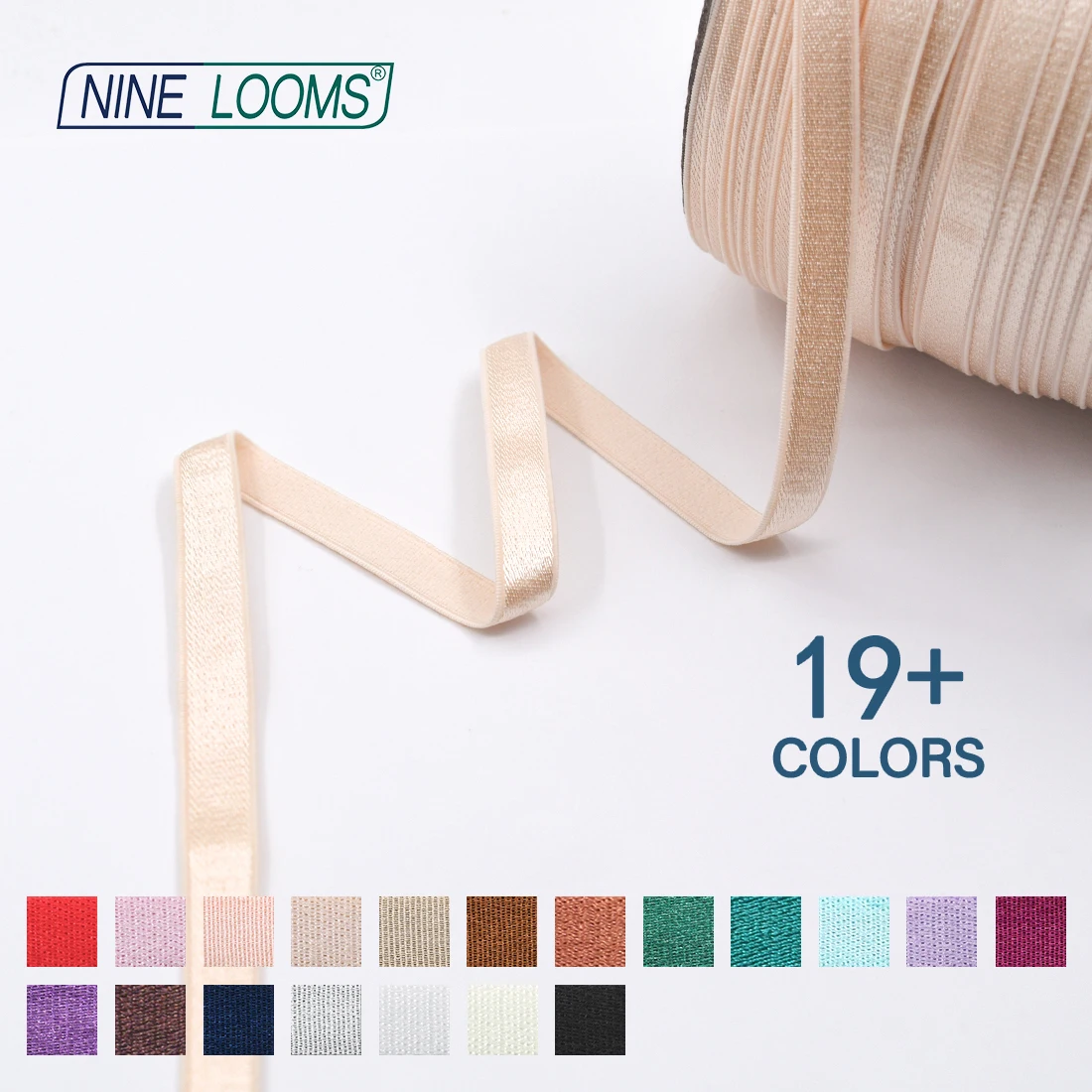 NINE LOOMS BH-Träger, elastisches Band, 3/8 Zoll, 10 mm, glänzendes Nylon-Schulterband, Unterwäsche, Dessous-Herstellung, Nähbesatz, 50, 100 Yard per Spule – Detail 7