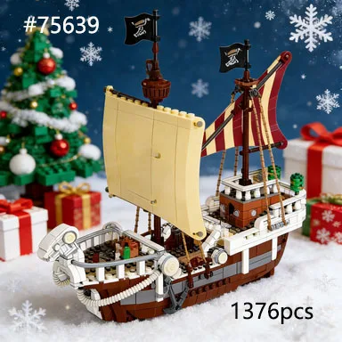 

Набор строительных блоков «Пиратский корабль» 75639, совместимый с деталями Lego, идеально подходит для рождественских подарков, 1376 деталей.