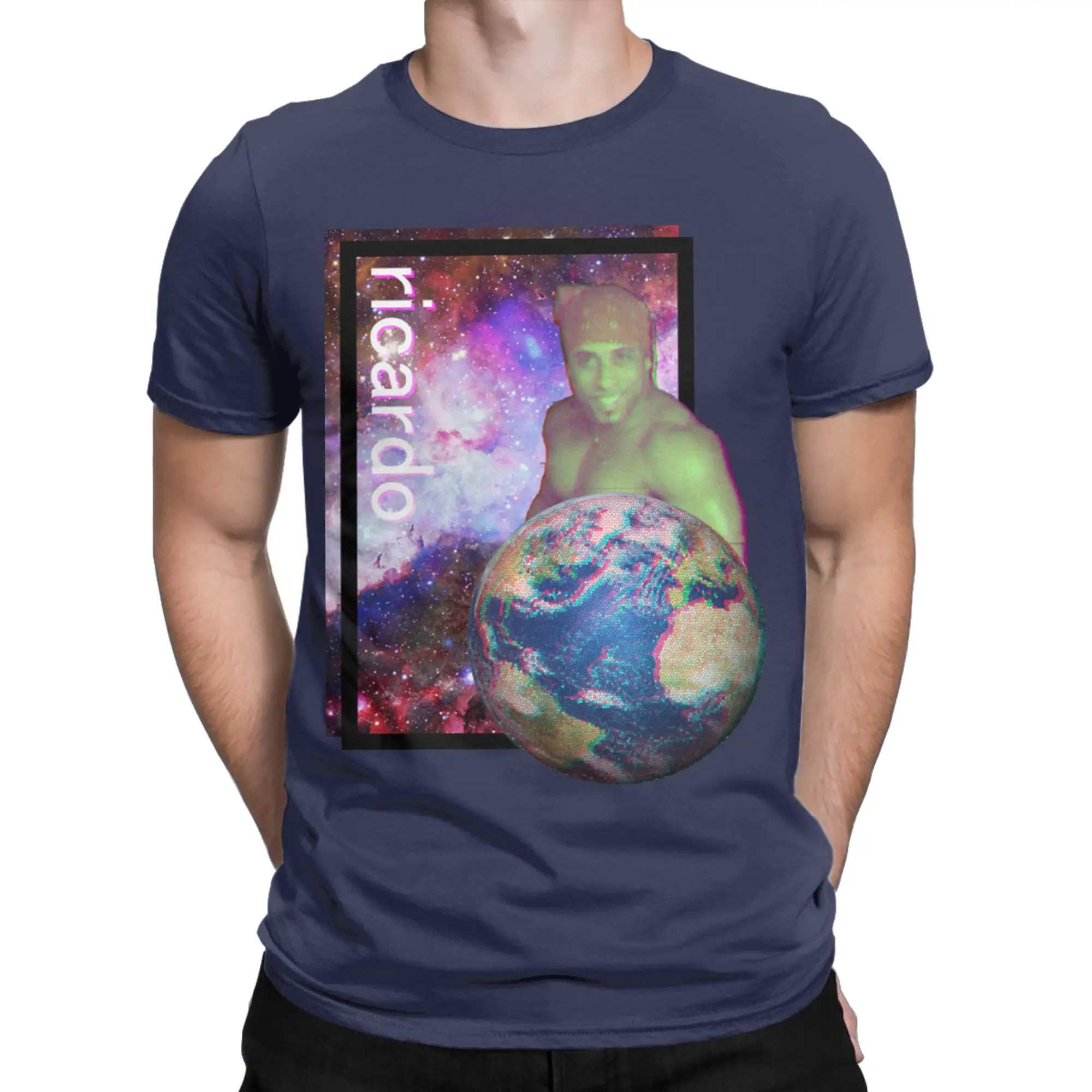 Ricardo Milos Interstellar T-Shirts for Men Aesthetic Vaporwave Harajuku 100% Cotton Tees Crew Neck T Shirt Printing Clothing