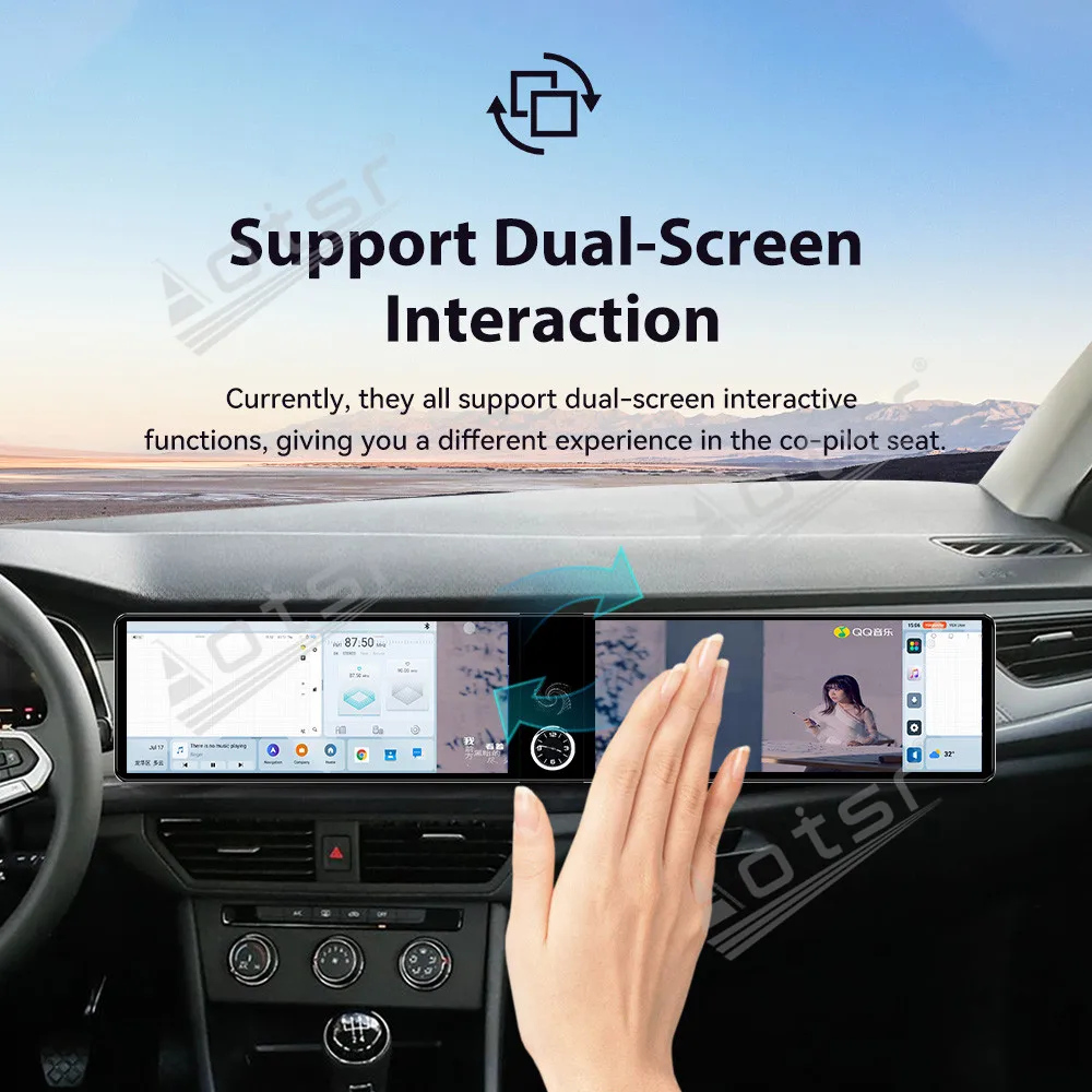 

Двухэкранная 12,3-дюймовая сенсорная автомагнитола с GPS-навигацией и стереосистемой для Volkswagen Bora 2023-2025, мультимедиа, CarPlay, Android Auto